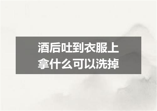 酒后吐到衣服上拿什么可以洗掉