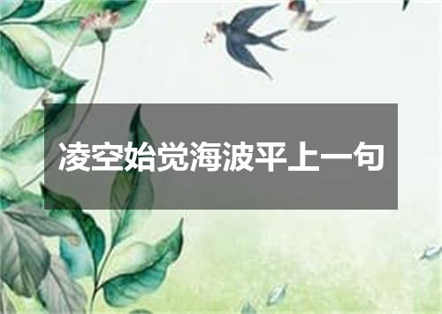 凌空始觉海波平上一句