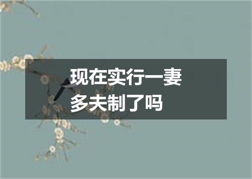 现在实行一妻多夫制了吗