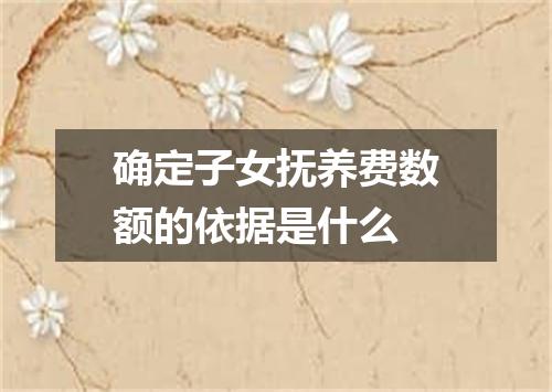 确定子女抚养费数额的依据是什么