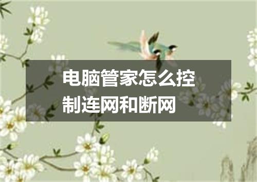 电脑管家怎么控制连网和断网
