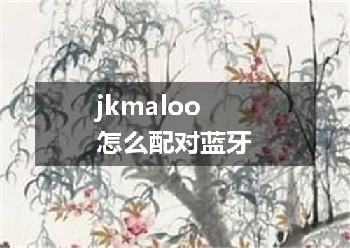 jkmaloo怎么配对蓝牙