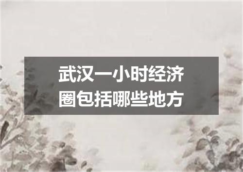 武汉一小时经济圈包括哪些地方