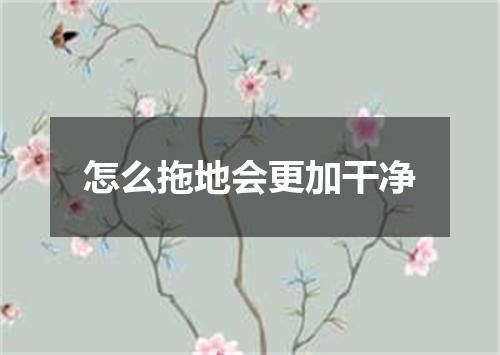 怎么拖地会更加干净