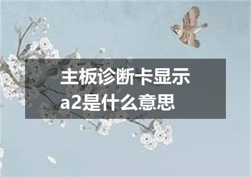 主板诊断卡显示a2是什么意思