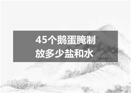 45个鹅蛋腌制放多少盐和水