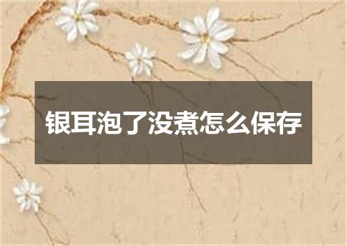 银耳泡了没煮怎么保存