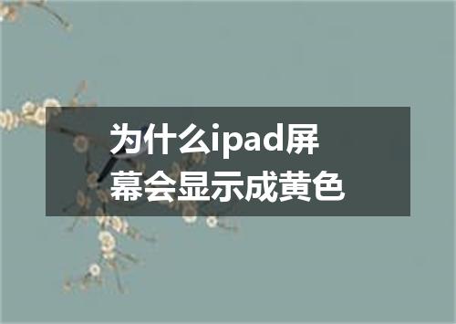 为什么ipad屏幕会显示成黄色