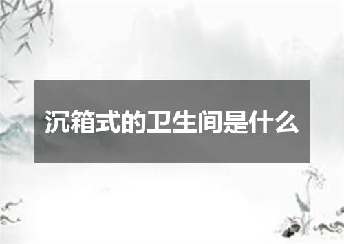 沉箱式的卫生间是什么