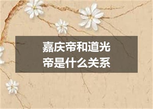 嘉庆帝和道光帝是什么关系