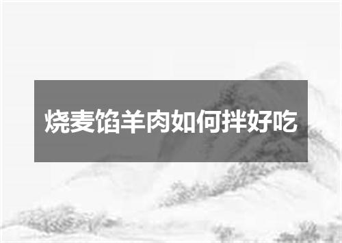 烧麦馅羊肉如何拌好吃