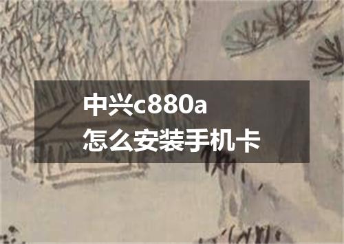中兴c880a怎么安装手机卡