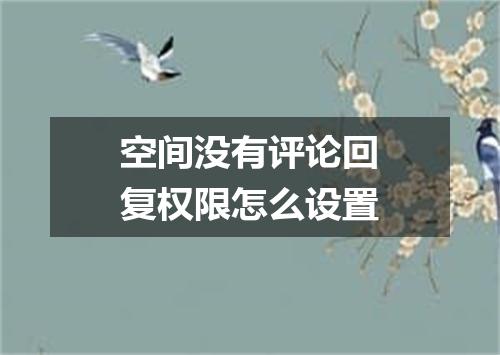 空间没有评论回复权限怎么设置