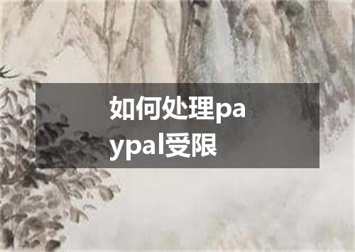 如何处理paypal受限