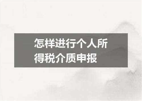 怎样进行个人所得税介质申报