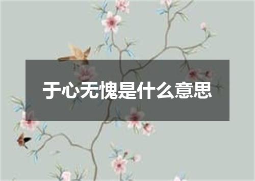 于心无愧是什么意思