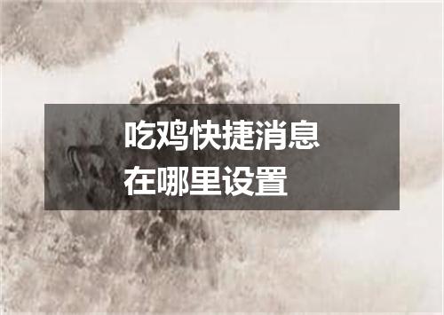 吃鸡快捷消息在哪里设置