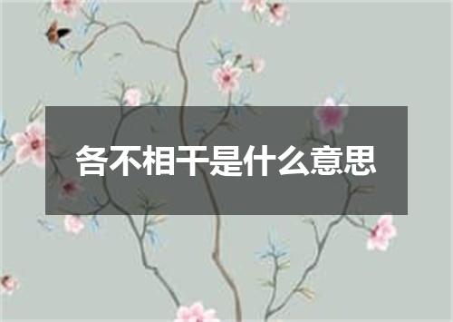 各不相干是什么意思