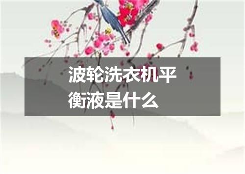 波轮洗衣机平衡液是什么