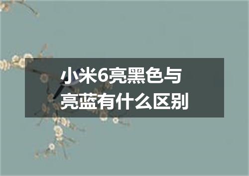 小米6亮黑色与亮蓝有什么区别