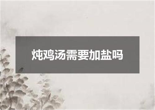 炖鸡汤需要加盐吗