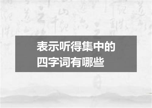 表示听得集中的四字词有哪些