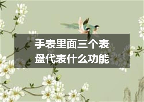 手表里面三个表盘代表什么功能