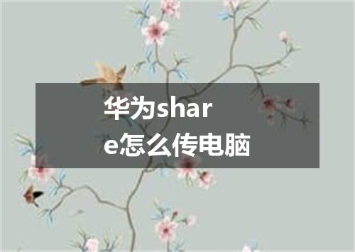 华为share怎么传电脑