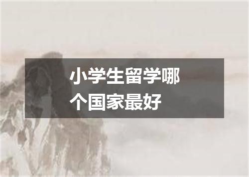 小学生留学哪个国家最好