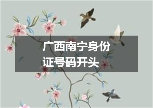 广西南宁身份证号码开头