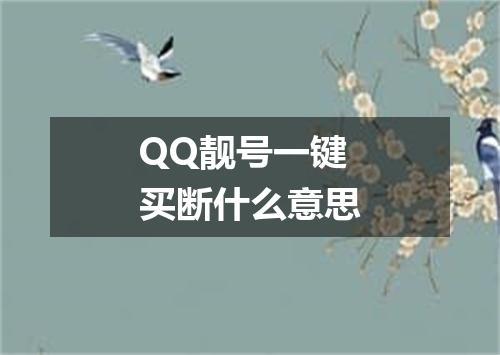 QQ靓号一键买断什么意思