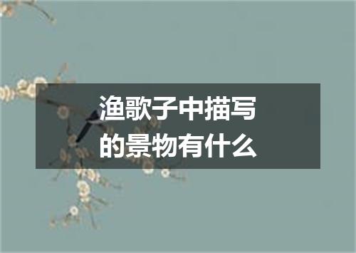 渔歌子中描写的景物有什么