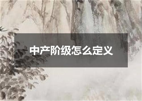 中产阶级怎么定义