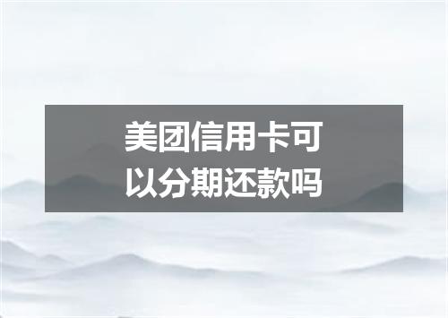 美团信用卡可以分期还款吗