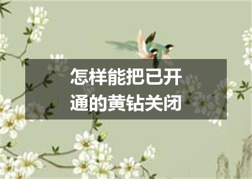 怎样能把已开通的黄钻关闭