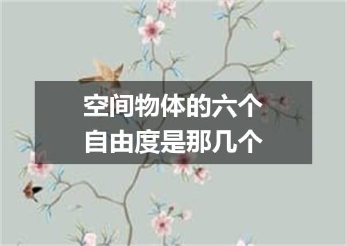 空间物体的六个自由度是那几个