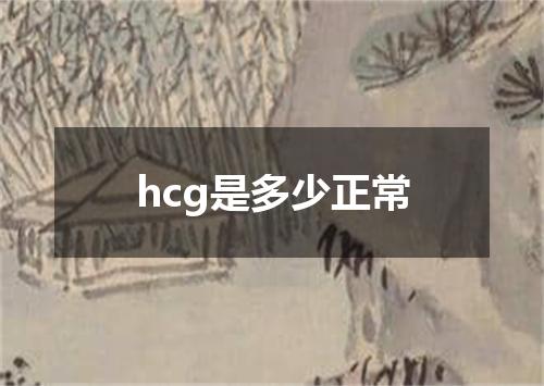 hcg是多少正常