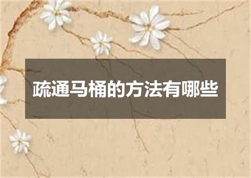 疏通马桶的方法有哪些