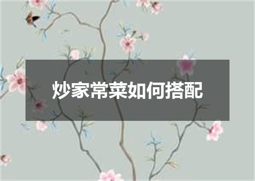 炒家常菜如何搭配