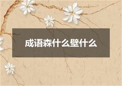 成语森什么壁什么