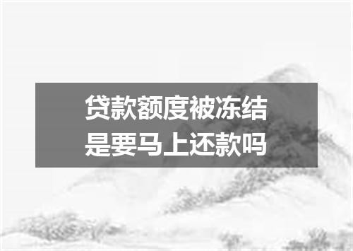 贷款额度被冻结是要马上还款吗