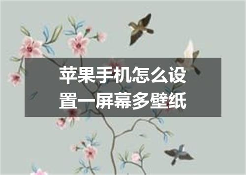 苹果手机怎么设置一屏幕多壁纸