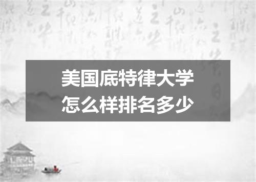 美国底特律大学怎么样排名多少