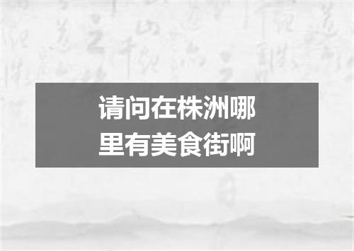 请问在株洲哪里有美食街啊