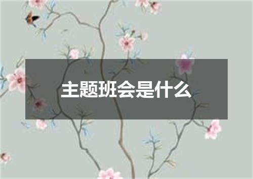 主题班会是什么