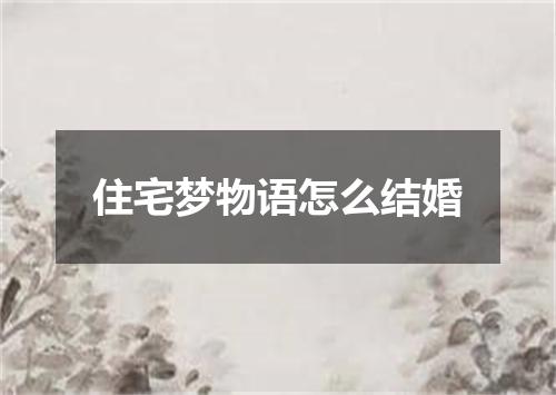 住宅梦物语怎么结婚