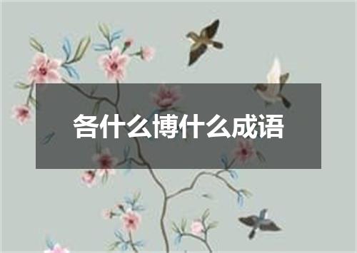 各什么博什么成语