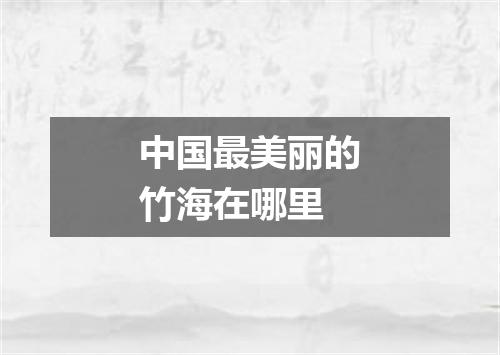 中国最美丽的竹海在哪里