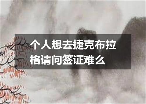 个人想去捷克布拉格请问签证难么