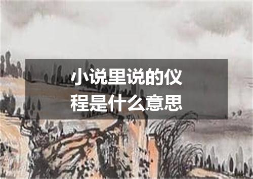 小说里说的仪程是什么意思